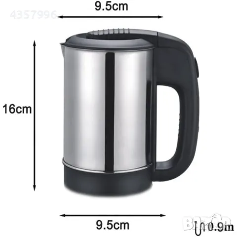 Електрическа термокана чайник с кабел и 2 броя чаши - 12V / 250W / 500ml, снимка 2 - Аксесоари и консумативи - 48695507