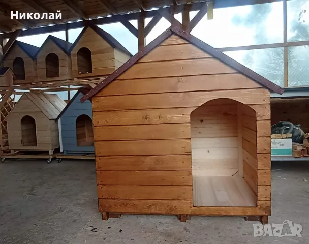 Дървена къща за куче с веранда , кучешка колиба дървени къщи за кучета, снимка 5 - За кучета - 56090391