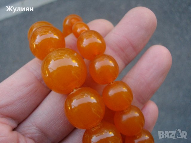 СТАР ГЕРДАН КОЛИЕ БАЛТИЙСКИ КЕХЛИБАР, снимка 6 - Антикварни и старинни предмети - 39222885