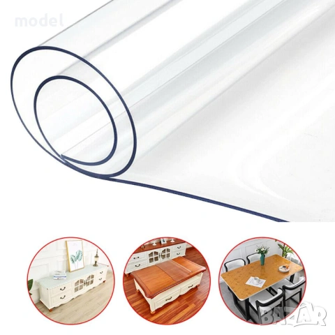 Силиконов Протектор за Маса на Едро – Прозрачен, 100 см Ширина (Ролка 10 метра)