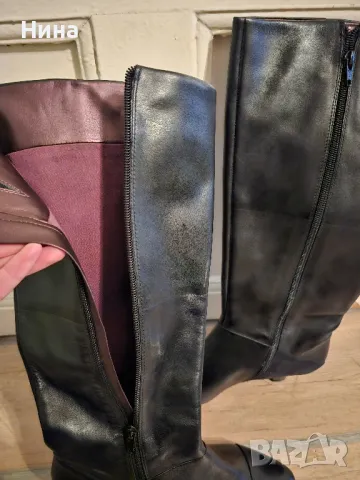 Кожени ботуши на ток , снимка 3 - Дамски обувки на ток - 48452311
