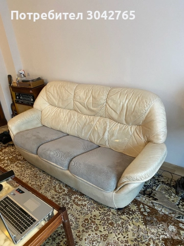 Кожена холова гарнитура, снимка 3 - Дивани и мека мебел - 51799254