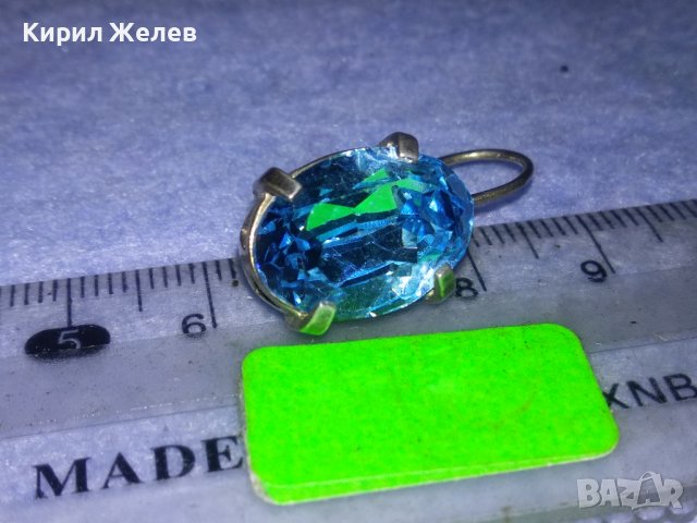 СКЪПОЦЕННА СРЕБЪРНА РЕТРО ОБЕЦА СРЕБРО 925 АНГЛИЯ с ГОЛЯМ ЮВЕЛИРНО ФАСЕТИРАН СИН ЦИРКОНИЙ 31234, снимка 17 - Обеци - 40759736