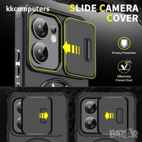 OPPO Reno13 F 4G / 5G Sliding Camshield Удароустойчив Ring Holder Калъф и Протектор, снимка 11 - Калъфи, кейсове - 50937583