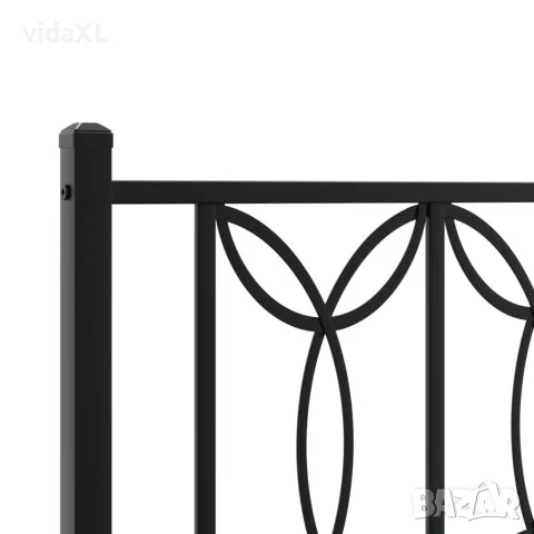 vidaXL Метална рамка за легло с горна и долна табла, черна, 90x200 см, снимка 7 - Спални и легла - 56147378