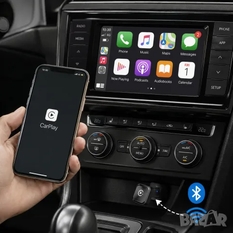 Безжичен адаптер за Apple CarPlay и Android Auto с Bluetooth 5.4, снимка 4 - Аксесоари и консумативи - 55865621