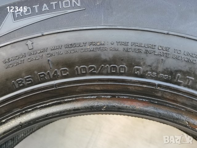 185R14C 9мм грайфер-№581, снимка 10 - Гуми и джанти - 44348404