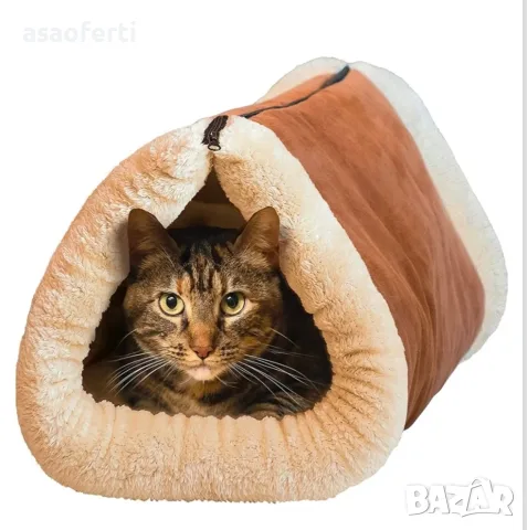 2в1 Легло за домашни любимци Kitty Shack – Термо тунел и постелка, снимка 8 - За котки - 56177896