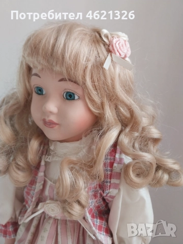 Винтидж порцеланова кукла като ново, ръчна изработка колекционерска, снимка 2 - Декорация за дома - 52155616