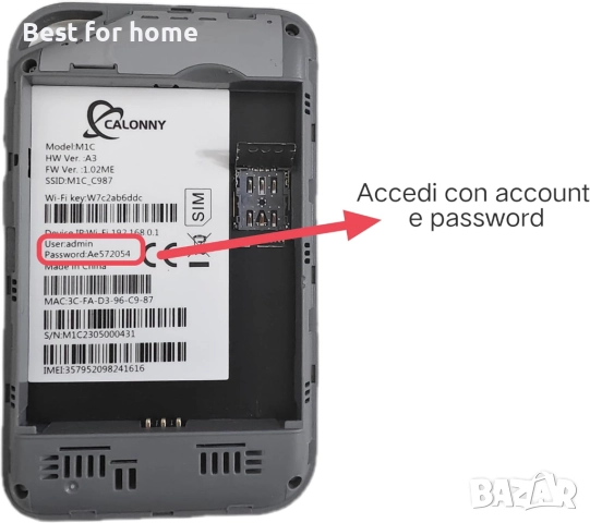 Calonny Мобилен Преносим WiFi Hotspot 4G LTE SIM Рутер 150 Mbps, 3000 mAh, снимка 6 - Рутери - 52444948
