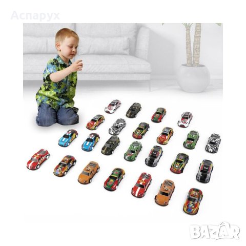 Детски комплект 24 броя автомобили, снимка 2 - Коли, камиони, мотори, писти - 41870506