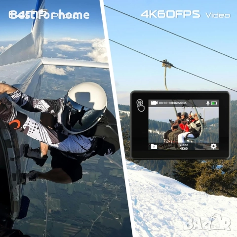 Apexcam Екшън камера 4K сензорен екран, 131 фута водоустойчива подводна камера, снимка 2 - Камери - 52926509