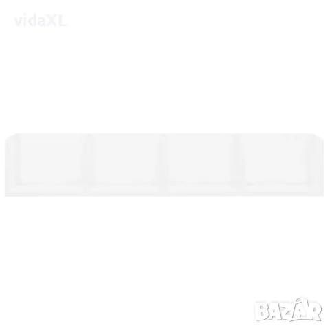 vidaXL CD стенен рафт, бял, 100x18x18 см, инженерно дърво, снимка 4 - Етажерки - 56147780