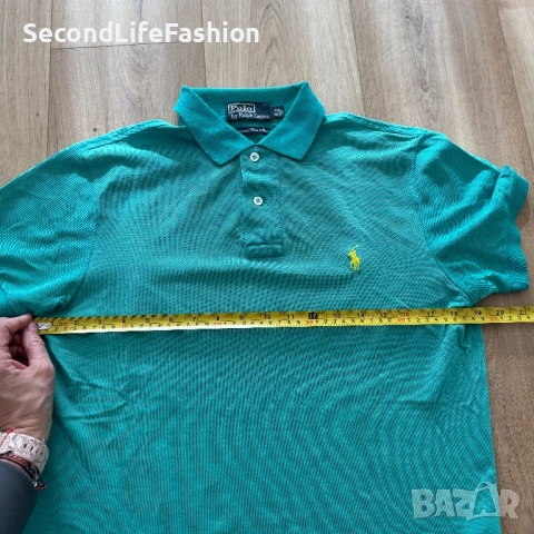 Polo Ralph Lauren мъжка поло тениска размер S синьо зелена , снимка 4 - Тениски - 53786387