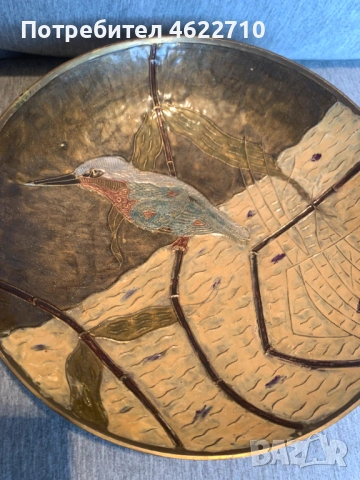 Месингова и емайлирана купа, снимка 4 - Антикварни и старинни предмети - 53584197