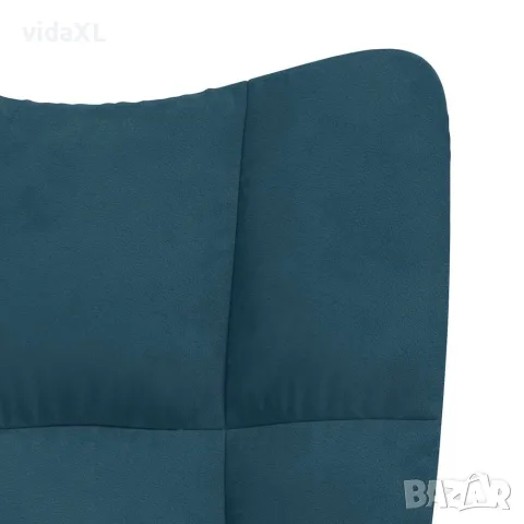 vidaXL Люлеещ стол, син, кадифе, снимка 6 - Столове - 56146949