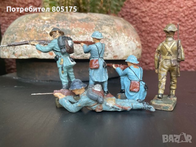 Стари фигурки войници от 30-те год. Първа световна.Французи Elastolin Lineol, снимка 2 - Колекции - 41564138