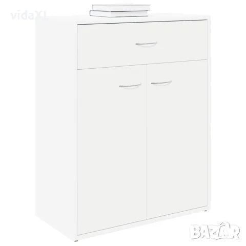 vidaXL Сайдборд, бял, 60x30x75 см, инженерно дърво, снимка 3 - Бюфети - 56147743