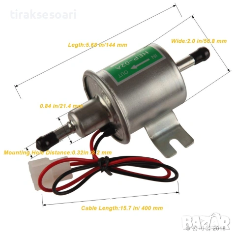 Електрическа горивна помпа 12V 3–6 PSI за карбуратор Kubota, снимка 3 - Други инструменти - 53447014