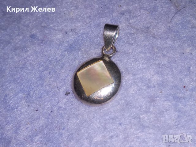 ПРЕКРАСЕН СРЕБЪРЕН СЕДЕФЕН РЕТРО АРТ СТИЛ ПЕНДАНТ СРЕБРО 925 АНГЛИЯ с ШЛИФОВАН КРАЛСКИ СЕДЕФ 34130, снимка 2 - Колиета, медальони, синджири - 40524131