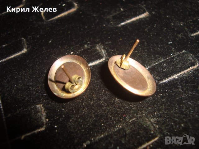 РЕТРО БРОНЗОВИ ОБЕЦИ С ЕСТЕСТВЕН БЯЛ ОПАЛ ВИНТИДЖ СТАРИННИ МАЙСТОРСКИ ОБЕЦИ 20504, снимка 4 - Антикварни и старинни предмети - 34369398