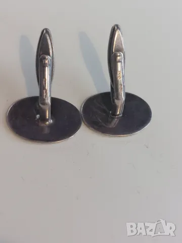 Антикварни сребърни копчета за ръкавели, снимка 4 - Колиета, медальони, синджири - 50393429