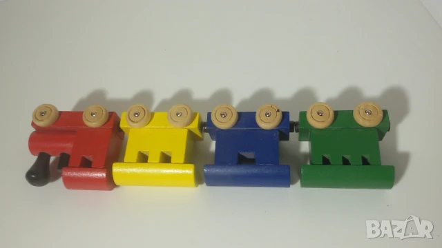 Дървено влакче от 4 части с магнит, снимка 8 - Влакчета, самолети, хеликоптери - 51076354