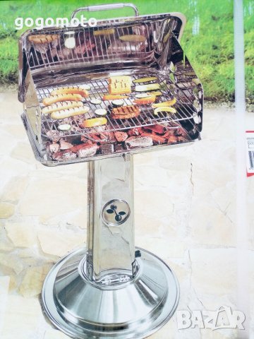 BBQ LUX, ново Барбекю ЛУКС GrillChef Kettle, Хромиран, CROM-NI, INOX + капак, снимка 6 - Барбекюта - 42143437