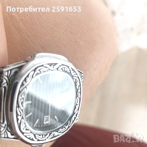 Мъжки ръчен часовник с орнаменти и метален корпус , снимка 6 - Мъжки - 51854737