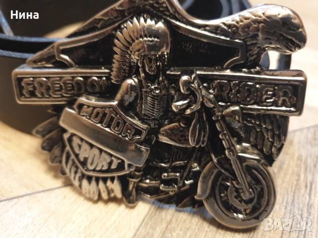 нов рокерски кожен колан, снимка 2 - Колани - 51945677