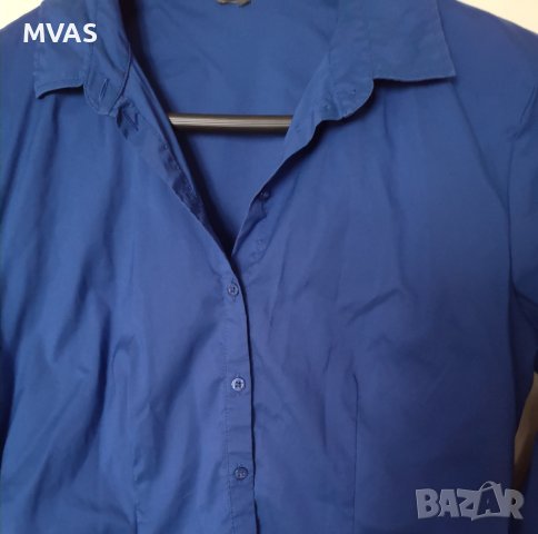 Тъмно синя пролетна дамска риза 3/4 ръкав XS-S размер, снимка 3 - Ризи - 40537810
