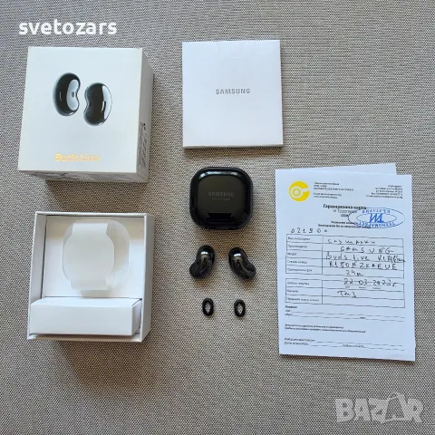 безжични bluetooth слушалки Samsung Galaxy Buds Live - Mystic Black – Пълен комплект