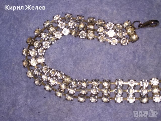 НЕЖНО ПОСРЕБРЕНО КРИСТАЛНО РЕТРО АРТ КОЛИЕ ТИП ЧОКЪР 38605, снимка 15 - Колиета, медальони, синджири - 41682635