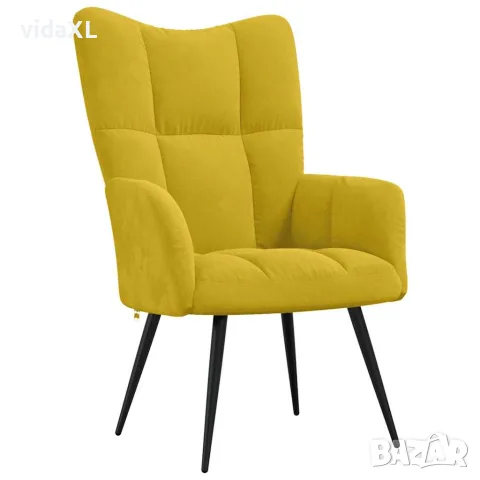 vidaXL Релаксиращ стол, горчица жълто, кадифе