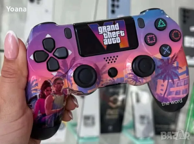 Безжичен джойстик за PS4 с тъчпад, вибрация и LED осветление – FC25 / GTA дизайн