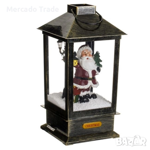 Коледен фенер Mercado Trade, Дядо Коледа с лампа, Бронз, снимка 2 - Декорация за дома - 52485710