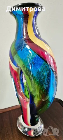 Голяма масивна ваза Murano style glass , снимка 6 - Вази - 56327446