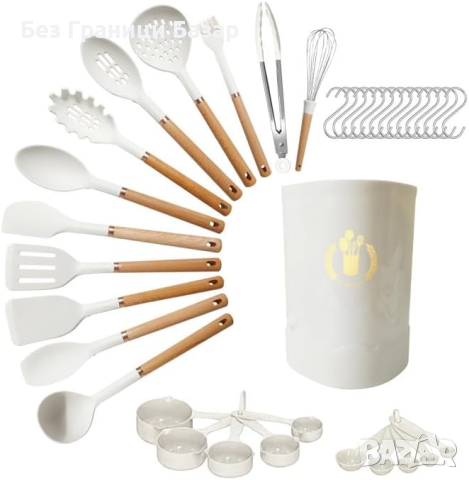 Нов Пълен Сет Силиконови Кухненски Инструменти, Топлоустойчиви, 33 части, снимка 1