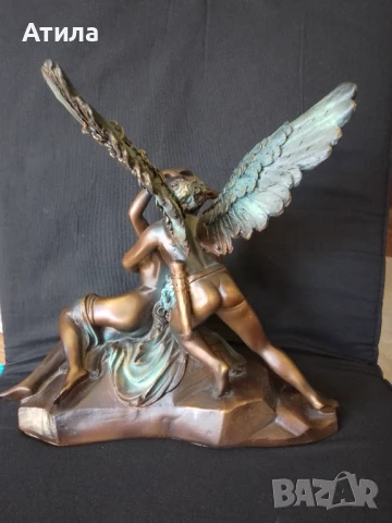 скулптура Купидон и Психея 29/29 см, снимка 4 - Статуетки - 51324515