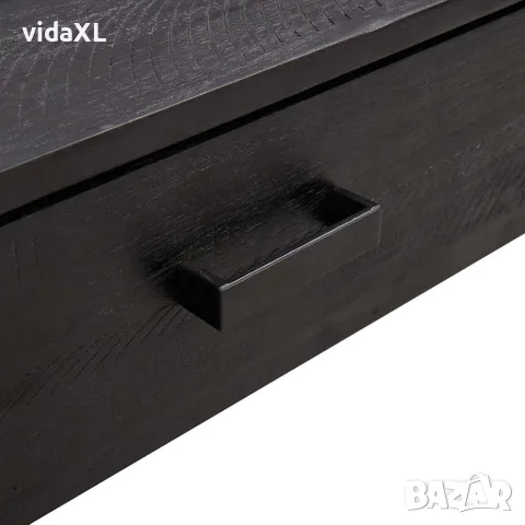vidaXL Маса за кафе, черна, 90x50x35 см, борово дърво масив, снимка 7 - Маси - 56147202
