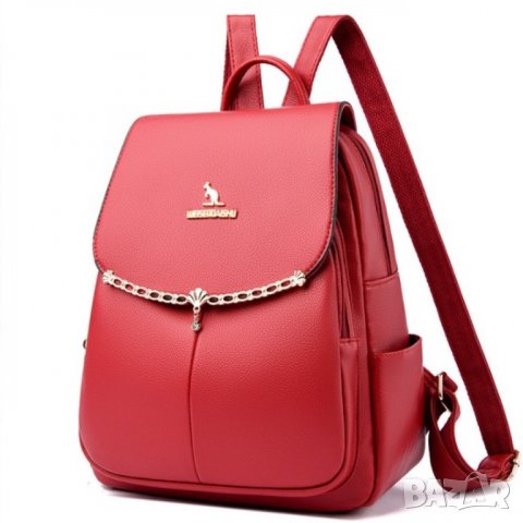 Дамска раница Renata Red, снимка 8 - Раници - 41479247