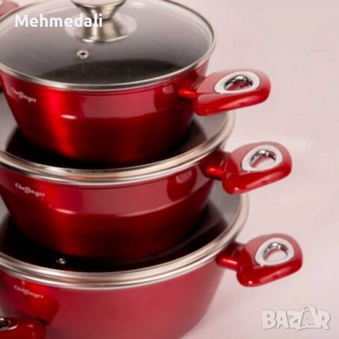 Комплект съдове за готвене Cheffinger – 10 части, снимка 16 - Съдове за готвене - 53168872