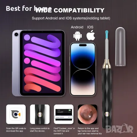 Инструмент за премахване на ушна кал с камера-отоскоп, снимка 6 - Други - 49423441