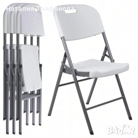 Комплект 4 броя сгъваеми кетъринг столове за градина и събития - удобни и издръжливи, снимка 7 - Столове - 53210519