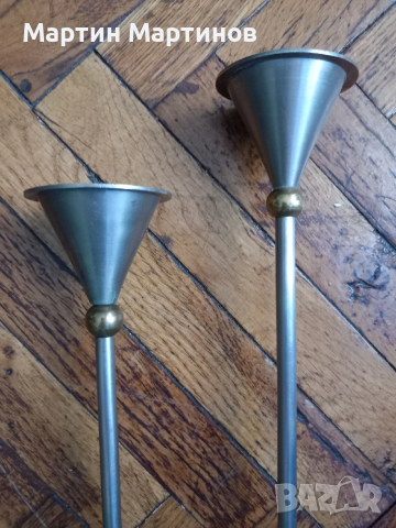 Стари Бронзови Свещници, снимка 9 - Антикварни и старинни предмети - 53631684