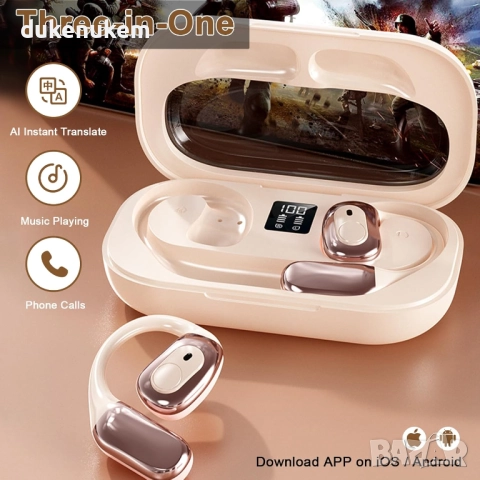 Bluetooth слушалки - преводач, 142 езика онлайн, офлайн режим, HD звук, снимка 4 - Слушалки и портативни колонки - 52811745