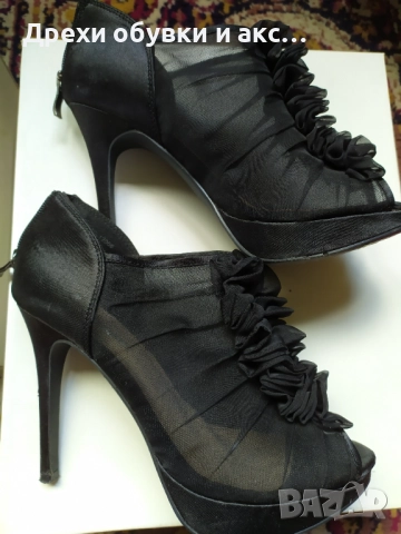 Черни сандали на висок ток 37 номер обувани веднъж 20лв, снимка 4 - Сандали - 51827139