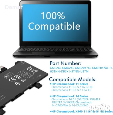 BRTONG GM02XL лаптоп батерия, снимка 6 - Части за лаптопи - 41168088