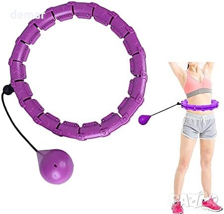 Интелигентен фитнес обръч за отслабване след раждане Hula Hoops розов, лилав и ментово зелен, снимка 2 - Фитнес уреди - 42268511