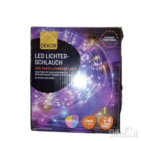 Светлинен LED маркуч Dekor LED Lichterschlauch, 10 м., 200 LED диода, снимка 9 - Други - 52157136